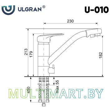 Смеситель Ulgran U-010 (345 шоколад) картинка 2